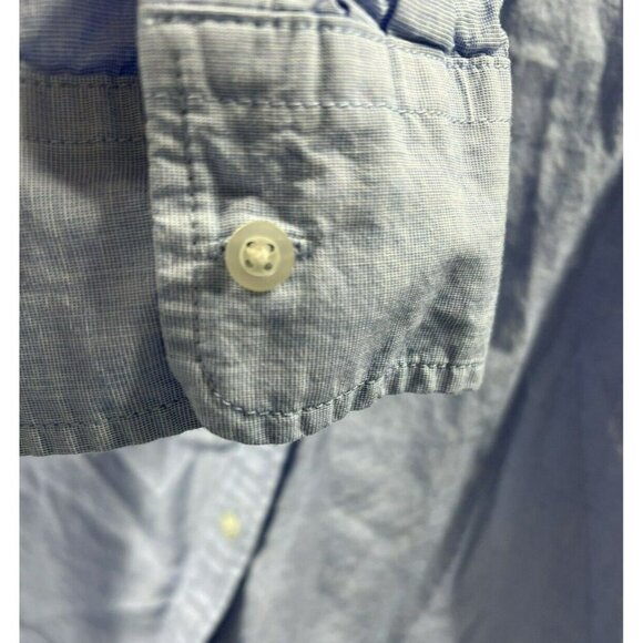 Talbots Women's Blouse Top Size XL Button Up Long Sleeve Blue 100% Cotton Office - Picture 3 of 7